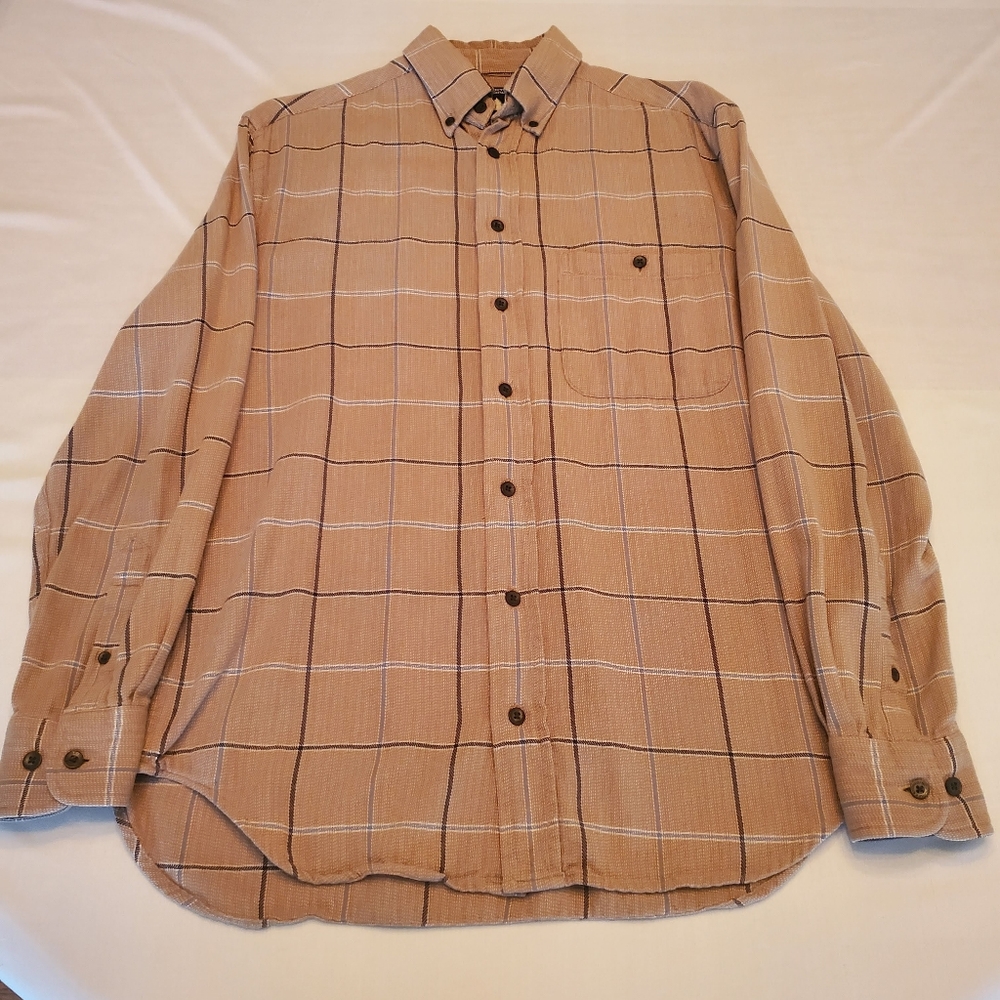Rountree and Yorke Flannel Shirt Natural Men's Small